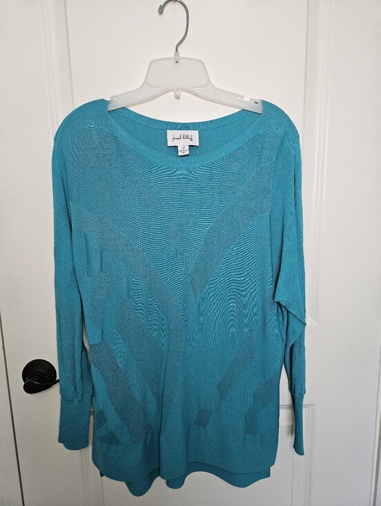Joseph Ribkoff Sweaters - Joseph Ribkoff Women's Long Sleeved Stretch Teal Sweater Size Petite Small